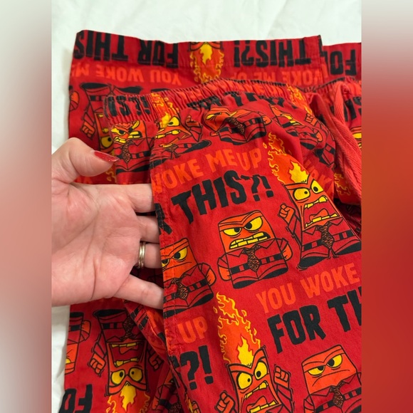 Disney Parks Pixar Inside Out Anger pj pants Large adults. EUC - Picture 7 of 8